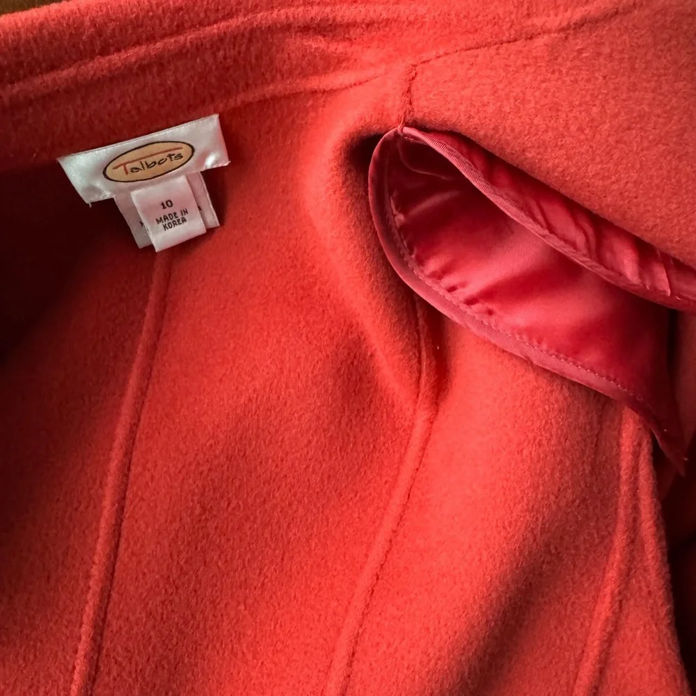 Talbots Vintage Wool Blazer Jacket Orange Open Front Work Wear Holiday Size 10 - Picture 3 of 6
